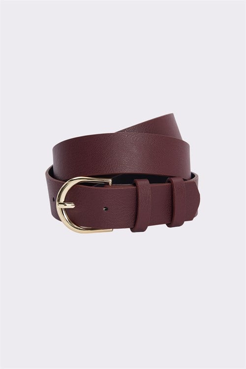 Kadın Gold Tokalı 3 cm 3lü Set Siyah-Bordo-Kahverengi Kemer