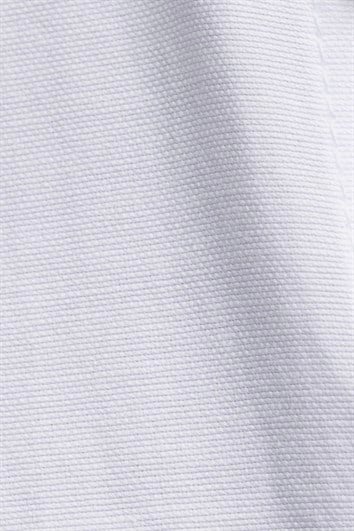 Erkek Regular Fit Klasik Kesim Oxford Doku Yaka Düğmeli Cepli Nakışlı Beyaz Gömlek