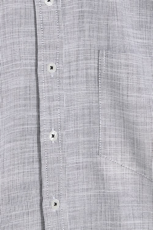 Erkek Regular Fit Klasik Kesim Oversize %100 Pamuk Keten Doku Gri Gömlek