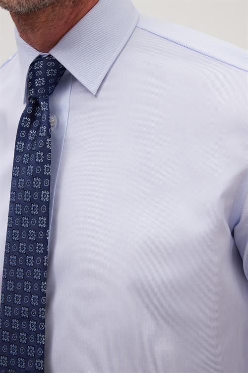 Regular Fit Mavi Non-Iron %100 Pamuk Doğa Dostu Ekoteks Belgeli Ütü Gerektirmez Gömlek