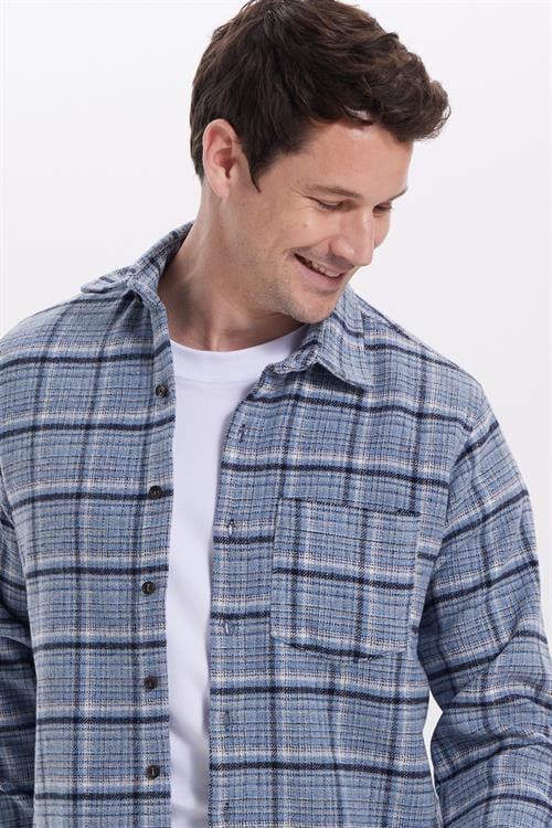 Erkek Regular Fit Rahat Kesim Kışlık Kareli Oduncu Gömlek
