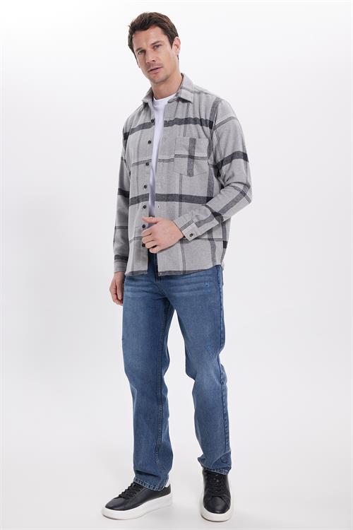 Erkek Regular Fit Rahat Kesim Kışlık Kareli Oduncu Gömlek