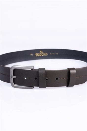Erkek %100 Hakiki Deri 4 cm Spor Kahverengi Kemer
