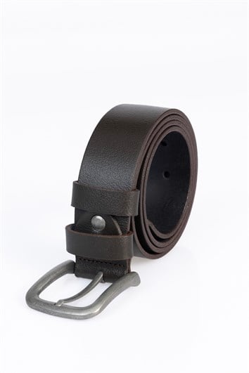 Erkek %100 Hakiki Deri 4 cm Spor Kahverengi Kemer