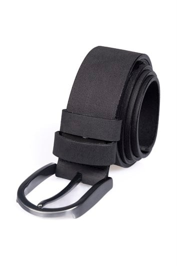 Erkek %100 Hakiki Deri 4 cm Spor Siyah Kemer