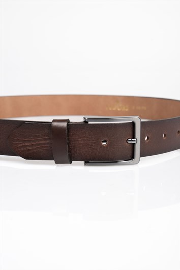 Erkek %100 Hakiki Deri 4 cm Spor Kahverengi Kemer
