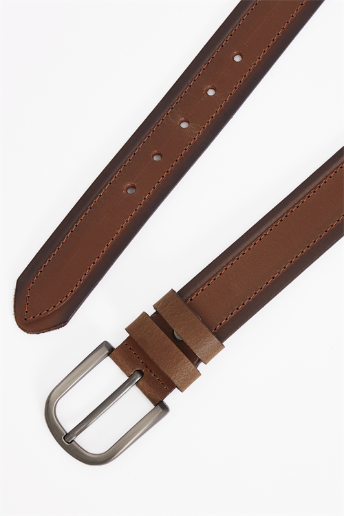 Erkek %100 Hakiki Deri 4 cm Spor Taba Renk Kemer