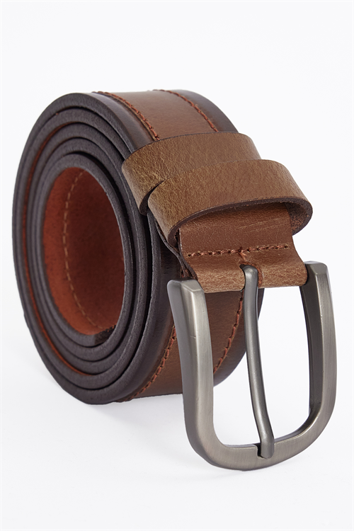 Erkek %100 Hakiki Deri 4 cm Spor Taba Renk Kemer