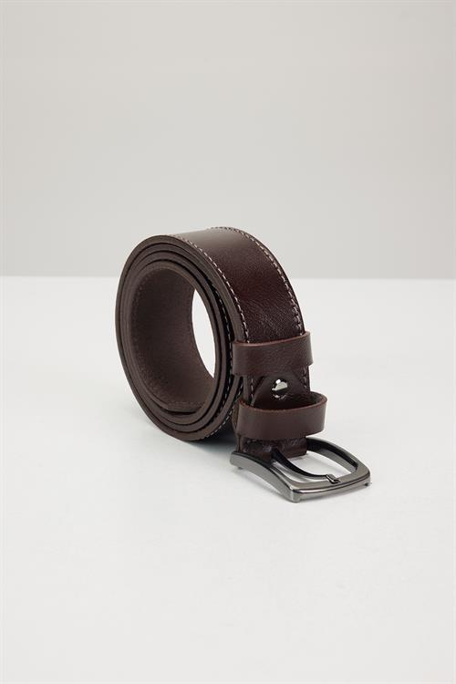 Erkek %100 Hakiki Deri 4 cm Spor Kahverengi Kemer