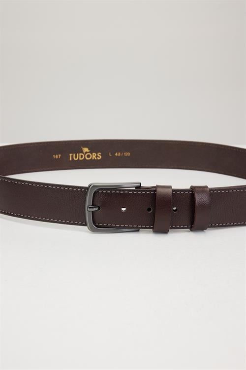 Erkek %100 Hakiki Deri 4 cm Spor Kahverengi Kemer