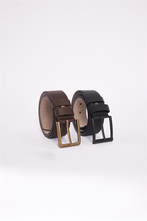 Erkek 2li Set 4 Cm Kahverengi 4 Cm Siyah Spor Kemer