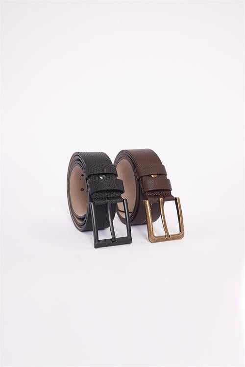 Erkek 2li Set 4 Cm Kahverengi 4 Cm Siyah Spor Kemer
