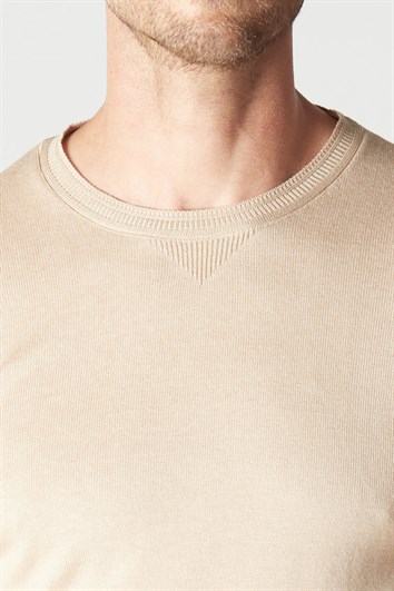 Erkek Standart Fit Normal Kesim Bisiklet Yaka Taş Triko Kazak