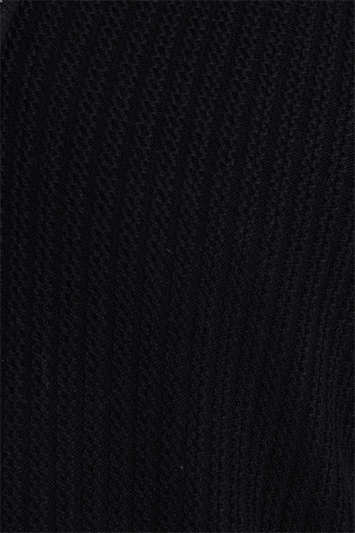 Erkek Slim Fit Dar Kesim Dik Yaka Fermuarlı Siyah Kazak