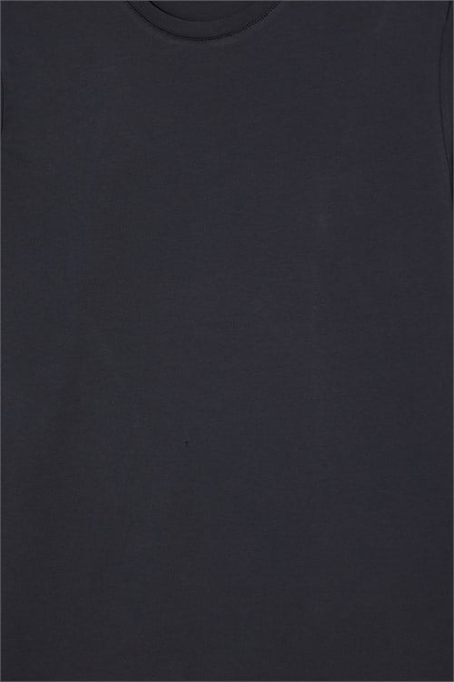 Erkek Slim Fit Dar Kesim Pamuklu Yumuşak Dokulu Bisiklet Yaka Likralı Gri Sweatshirt