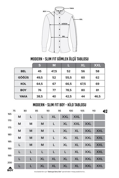 Modern Slim Fit Uzun Kollu Pamuklu Kolay Ütü Armürlü Erkek Mavi Gömlek