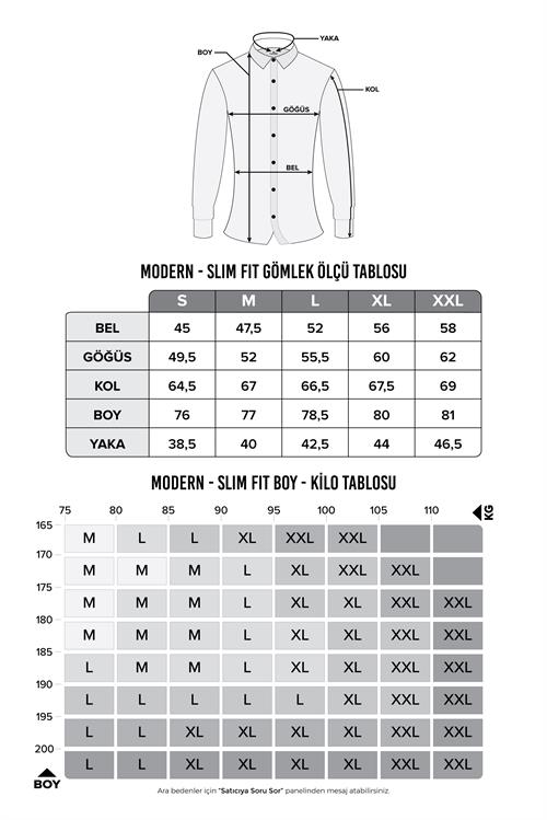 Modern Slim Fit Uzun Kollu Pamuklu Kolay Ütü Armürlü Erkek Mavi Gömlek