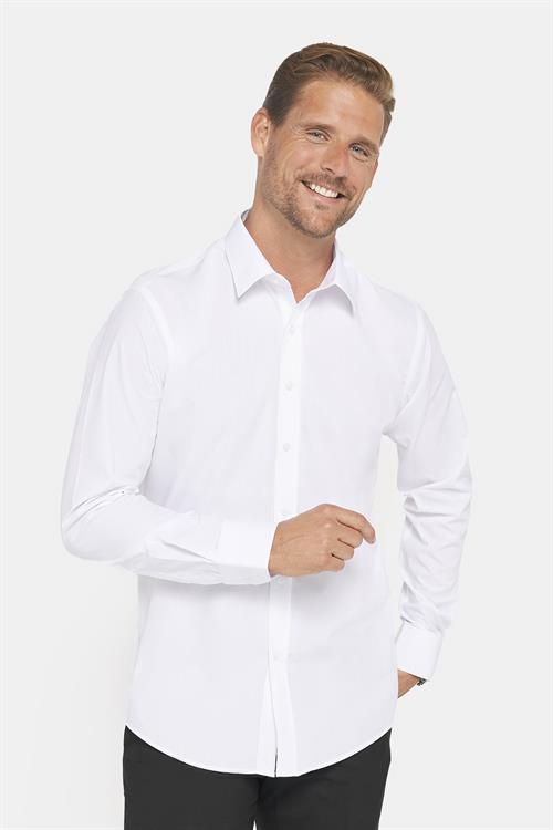 Modern Slim Fit Uzun Kollu Pamuklu Kolay Ütü Erkek Beyaz Gömlek