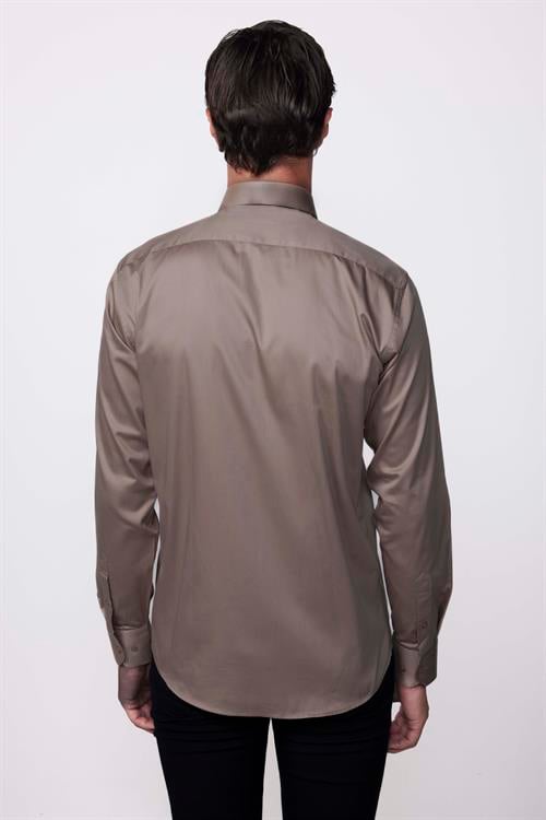 Modern Slim Fit Uzun Kollu Pamuk Saten Premium Seri Dore Erkek Gömlek