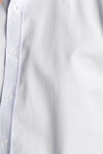 Modern Fit Uzun Kollu %100 Pamuk Armürlü Premium Erkek Mavi Gömlek
