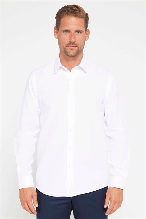 Modern Slim Fit Pamuklu Kolay Ütü Armürlü Erkek Gömlek