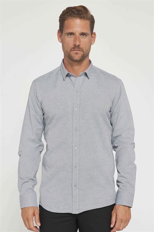 Modern Slim Fit Pamuklu Kolay Ütü Armürlü Erkek Gömlek