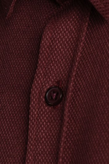 Modern Slim Fit Pamuklu Kolay Ütü Armürlü Erkek Gömlek