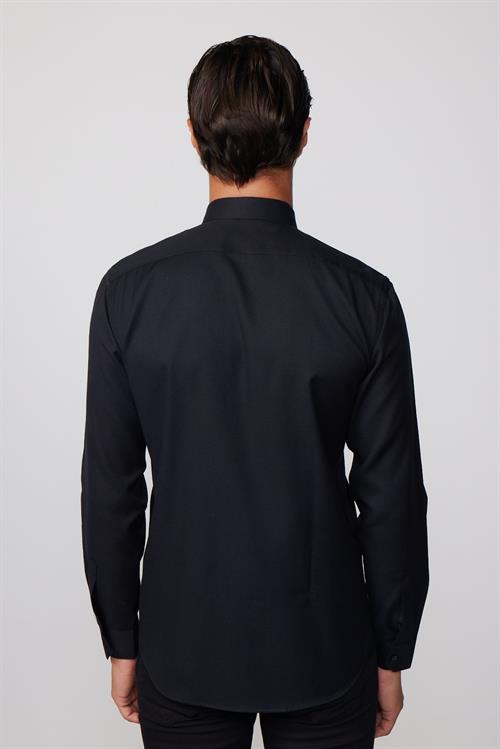 Modern Slim Fit Pamuklu Kolay Ütü Armürlü Erkek Gömlek