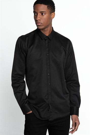 Modern Slim Fit Pamuklu Kolay Ütü Armürlü Erkek Gömlek