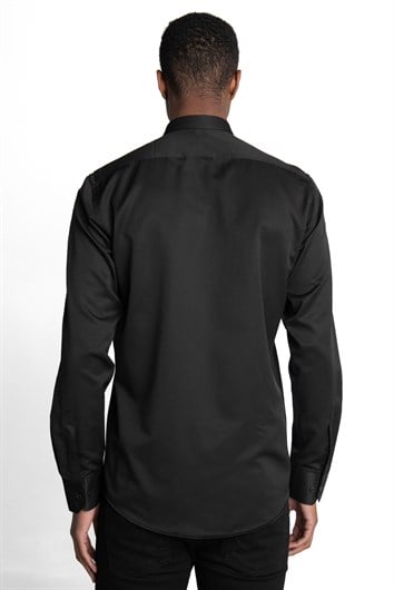 Modern Slim Fit Pamuklu Kolay Ütü Armürlü Erkek Gömlek