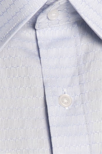 Modern Fit Uzun Kollu %100 Cotton Armürlü Premium Seri Erkek Mavi Gömlek