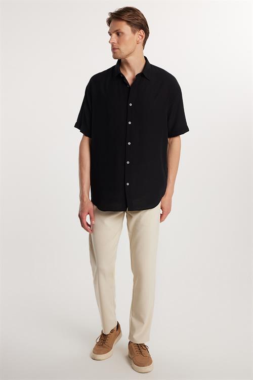 Erkek Slim Fit Dar Kesim Esnek Yan Cepli Bilek Boy Canvas Kesim Koyu Bej Pantolon