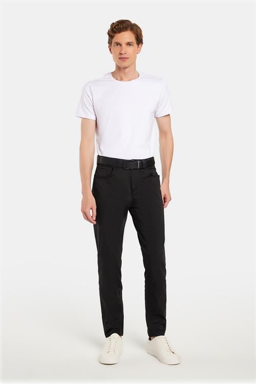Erkek Regular Fit Rahat Kesim Mevsimlik Kanvas Siyah Pantolon