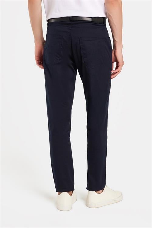 Erkek Regular Fit Rahat Kesim Mevsimlik Kanvas Lacivert Pantolon