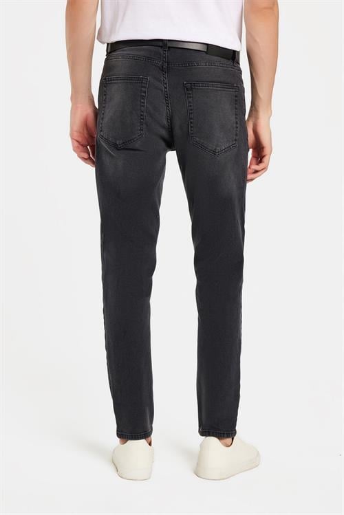 Erkek Regular Fit Normal Kesim Denim Yıkamalı Düz Paça Gri Jean Kot Pantolon