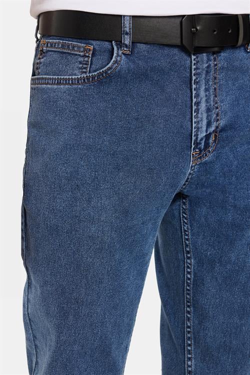 Erkek Regular Fit Yıkamalı Taşlamalı Esnek Kot  Düz Paça Tapered Açık Mavi Jean Pantolon