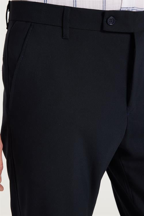 Erkek Slim Fit Dar Kesim Chino Yandan Cepli Pamuklu Lacivert Pantolon