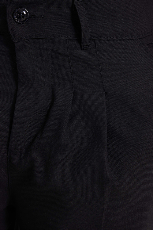 Erkek Regular Fit Klasik Kesim Normal Bel Geniş Paça Siyah Pantolon