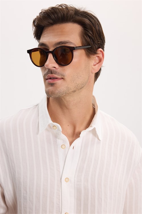 Erkek Relax Fit Rahat Kesim Spor Yaka Kısa Kollu Çizgili Yumuşak Dokulu Yırtmaçlı Beyaz Gömlek