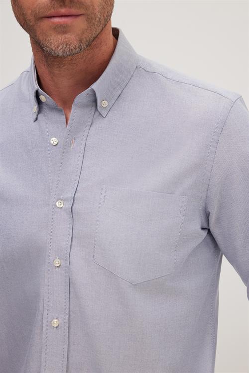 Erkek Regular Fit Klasik Kesim Premium Oxford %100 Pamuk Lacivert Gömlek