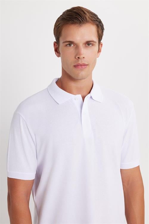 Erkek 5li Paket Gri-Lacivert-Beyaz-Kahverengi-Taş Regular Fit Pamuklu Düz Pike Polo Yaka Tişört