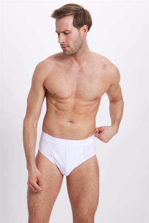 Erkek 2li Paket Likralı Bambu Beyaz Slip Külot