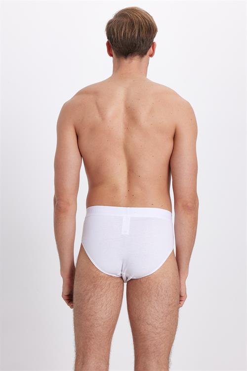 Erkek 6lı Paket Likralı Beyaz Slip Külot