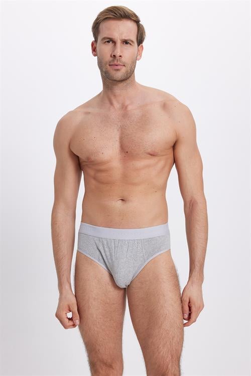 Erkek 6lı Paket Likralı Pamuklu Gri Slip Külot