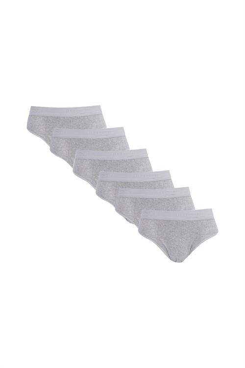 Erkek 6lı Paket Likralı Pamuklu Gri Slip Külot