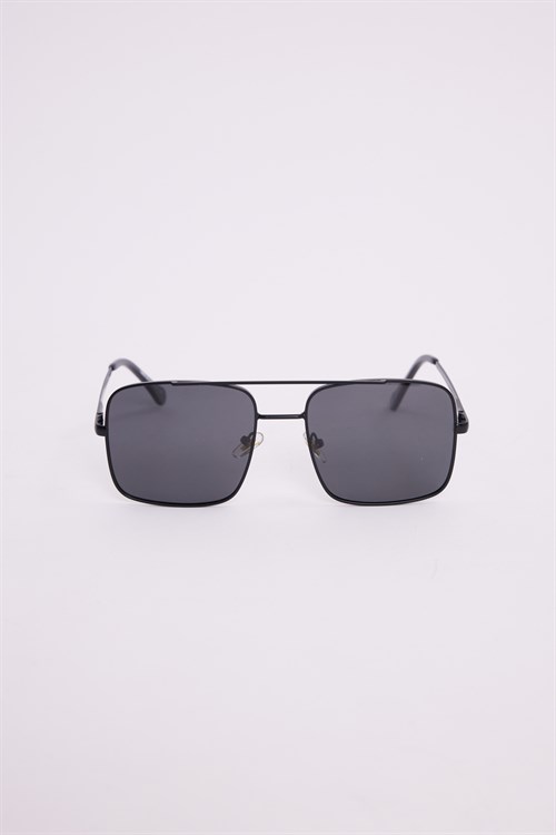 Unisex Retro Tasarım UV400 Korumalı Siyah Metal Çerçeveli Kare Güneş Gözlüğü