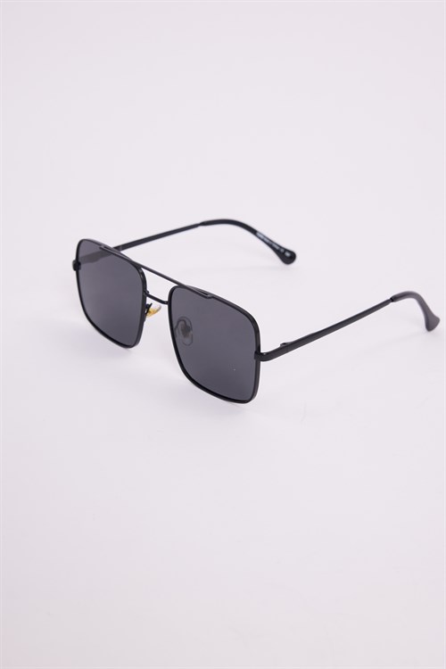 Unisex Retro Tasarım UV400 Korumalı Siyah Metal Çerçeveli Kare Güneş Gözlüğü