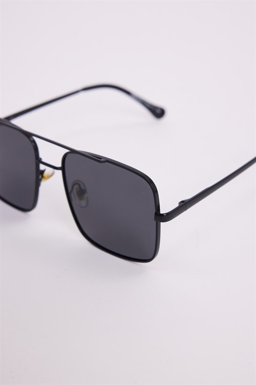 Unisex Retro Tasarım UV400 Korumalı Siyah Metal Çerçeveli Kare Güneş Gözlüğü