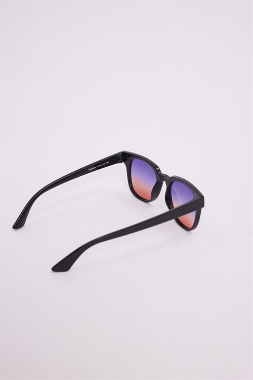 Unisex Oval Siyah Çerçeve Uv 400 Korumalı Renkli Cam Güneş Gözlüğü