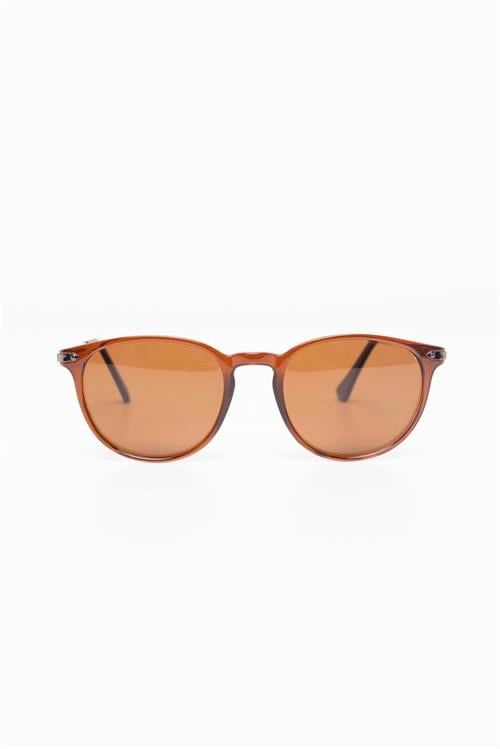 Unisex Oval Kahverengi Çerçeve Güneş Gözlüğü
